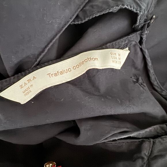 Zara Trafaluc Collection Open Shoulder Beaded Dress in Navy - Picture 6 of 6